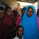 Aishat Alhaji (second from right), one of the kidnapped girls from the Government Girls Science and Technical College Dapchi who was freed, after her release, in Dapchi, Nigeria, on March. 21, 2018.